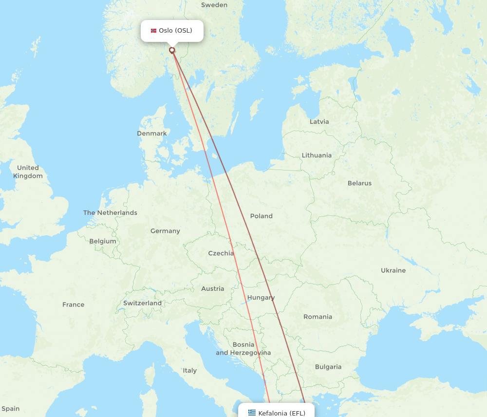 OSL-EFL flight routes