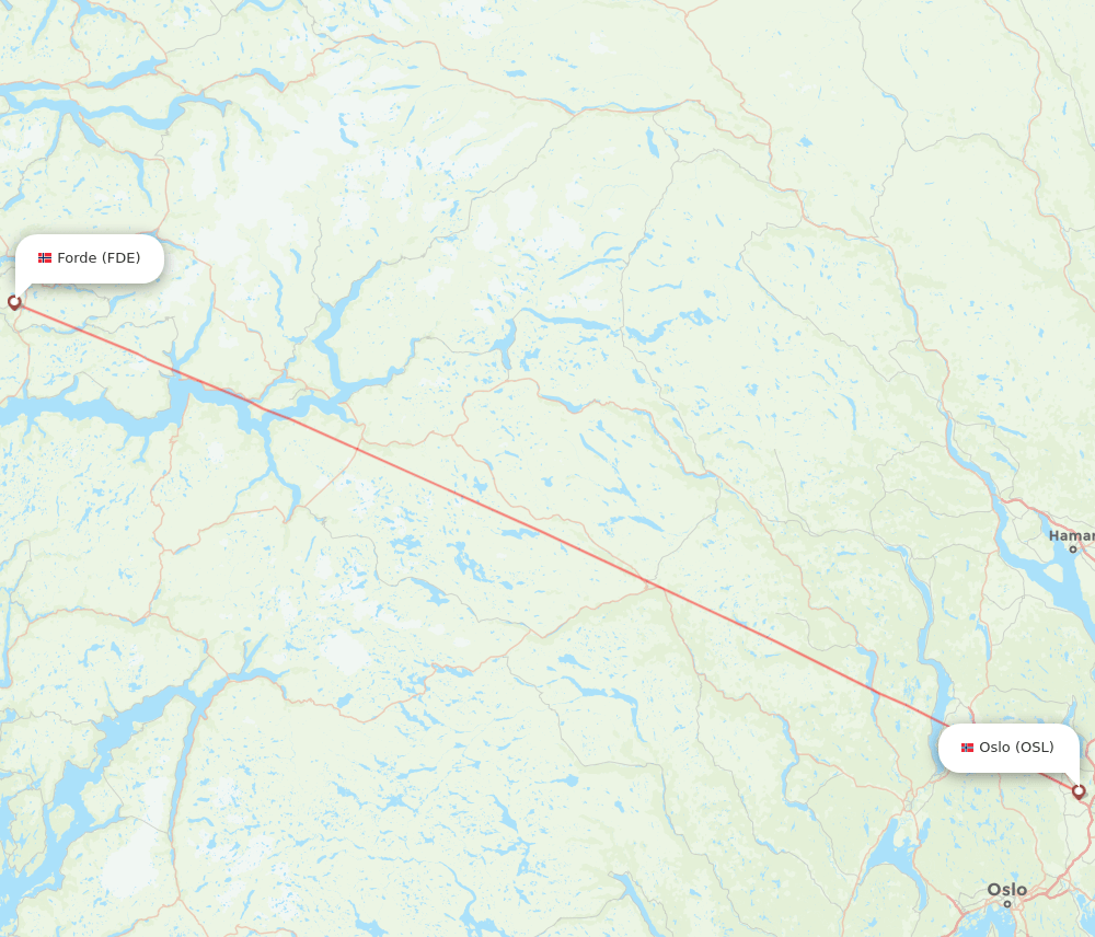 Oslo - Forde route map and flight paths