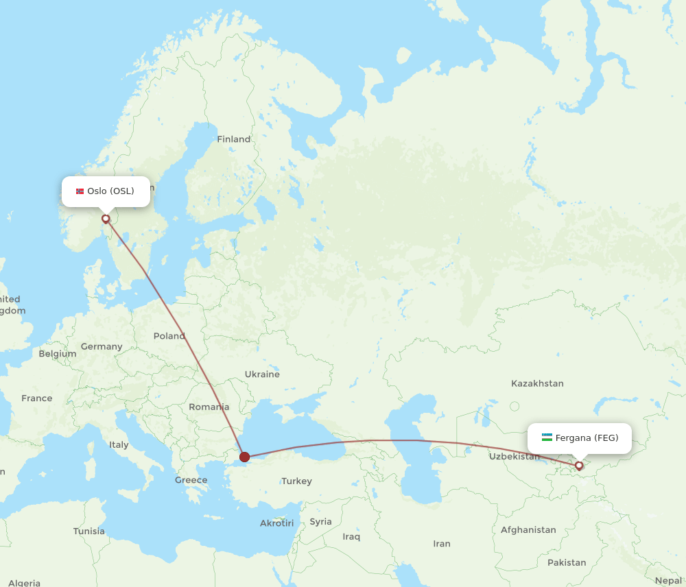 OSL-FEG flight routes