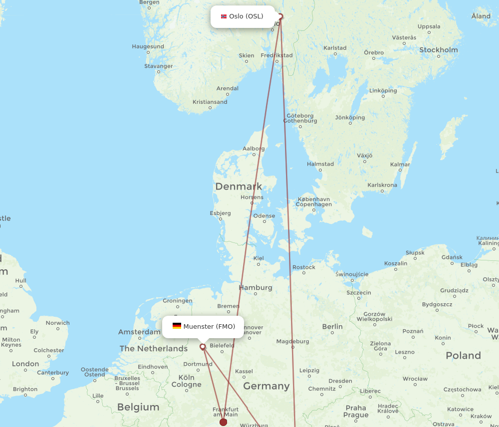 OSL to FMO flights and routes map