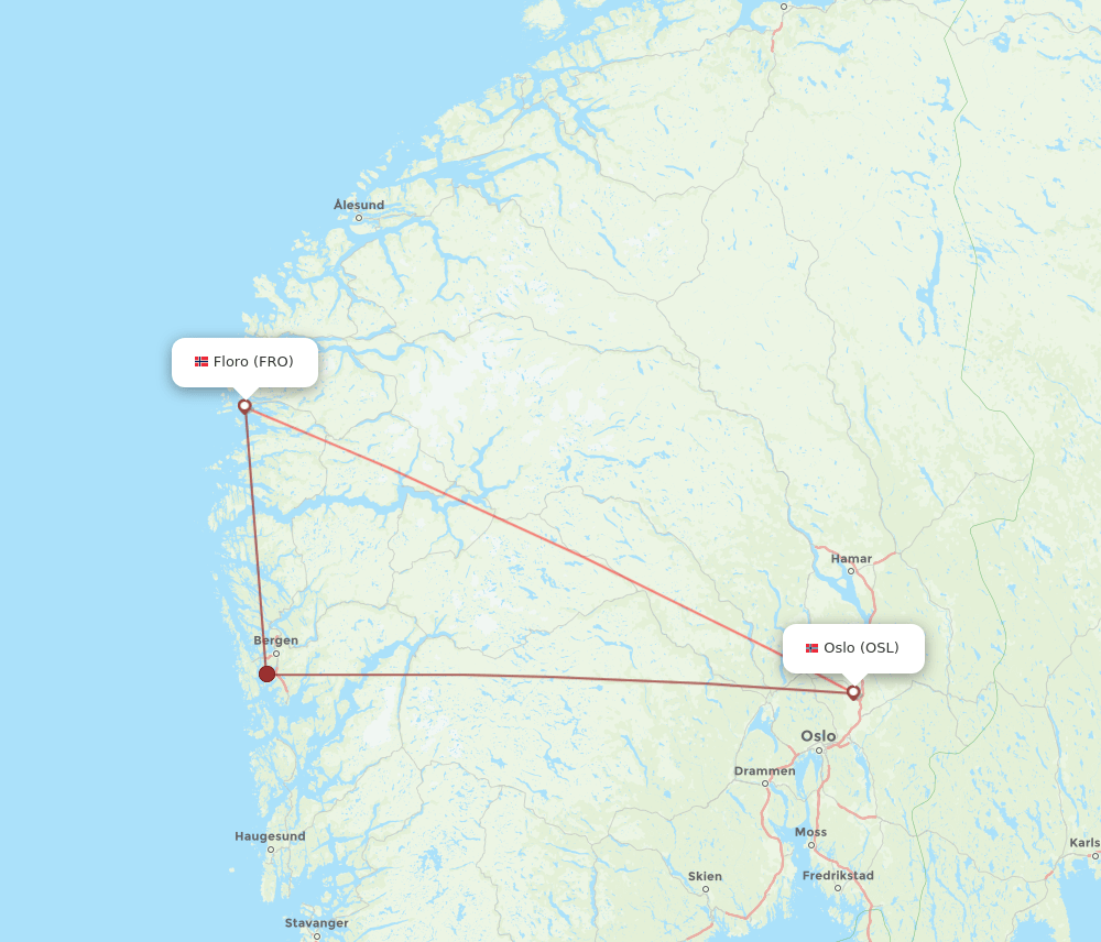 OSL-FRO flight routes