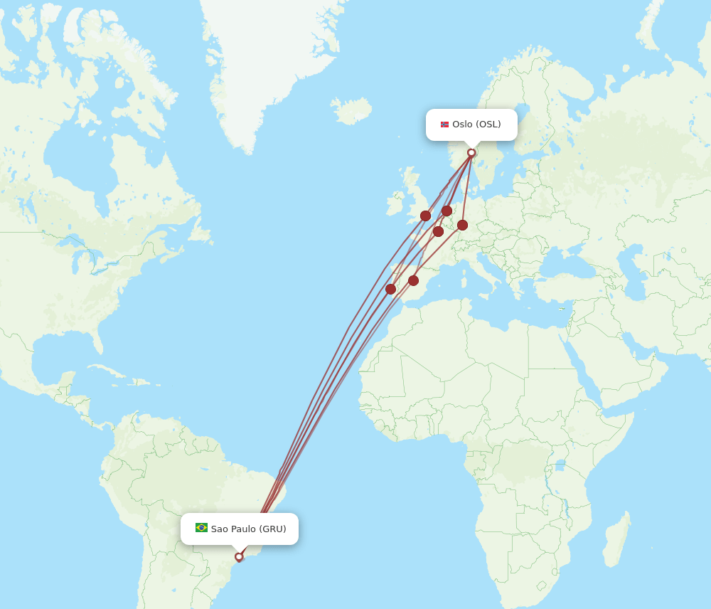 OSL-GRU flight routes