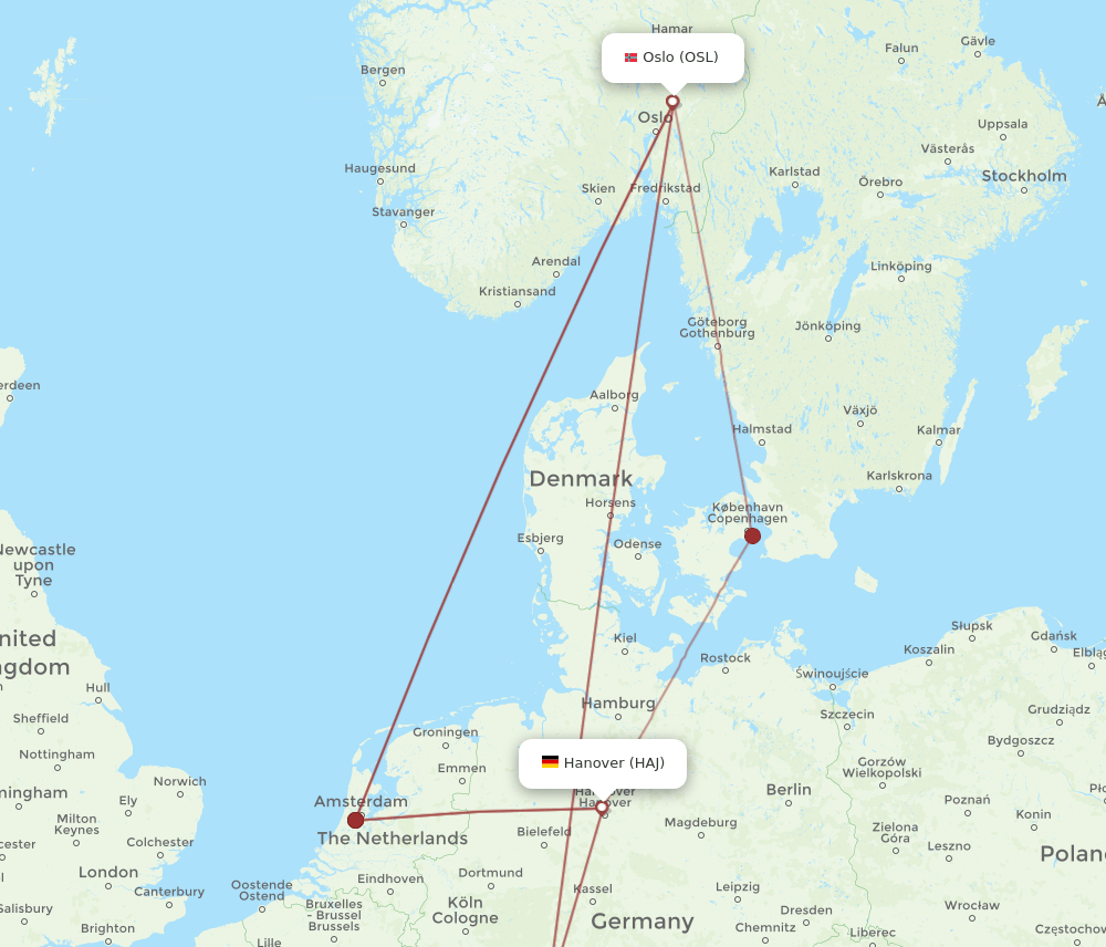OSL-HAJ flight routes