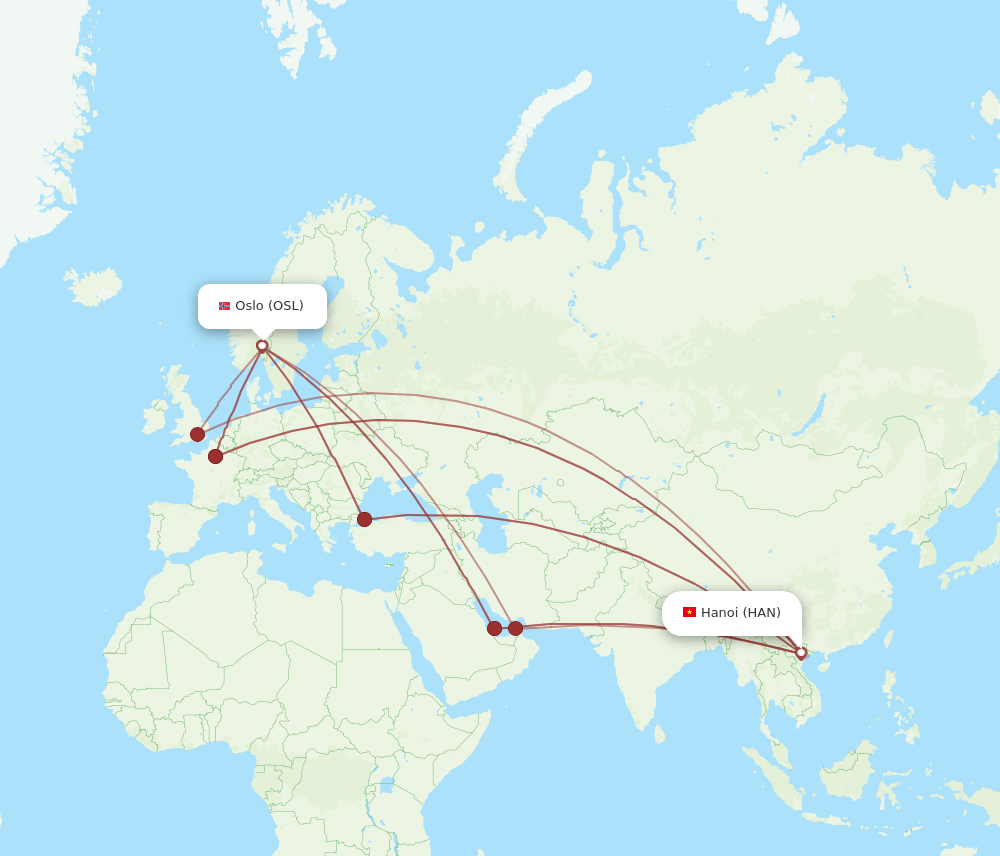 OSL-HAN flight routes