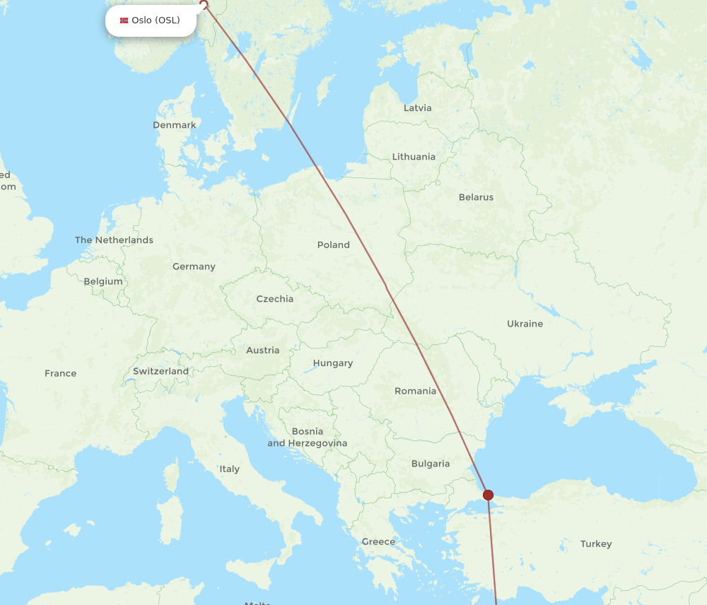 OSL to HBE flights and routes map