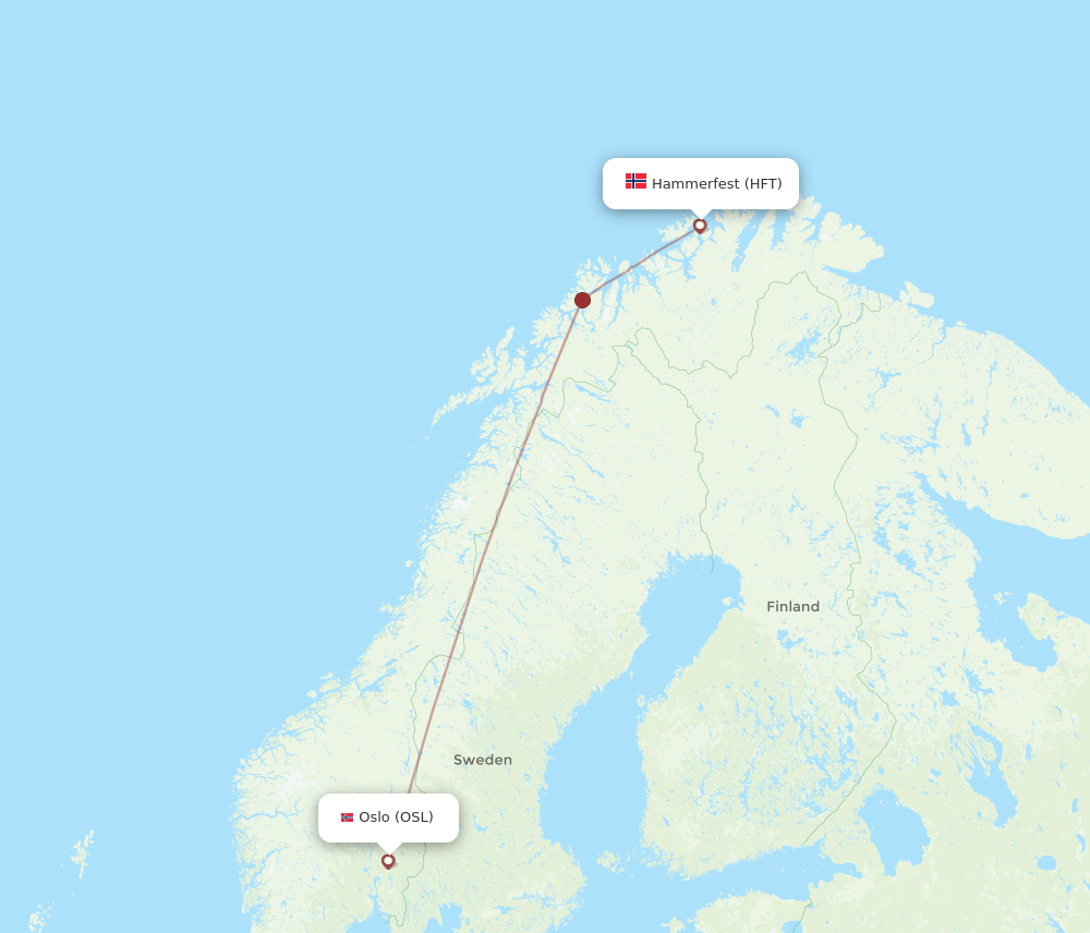 OSL-HFT flight routes