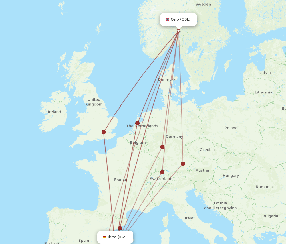 OSL-IBZ flight routes