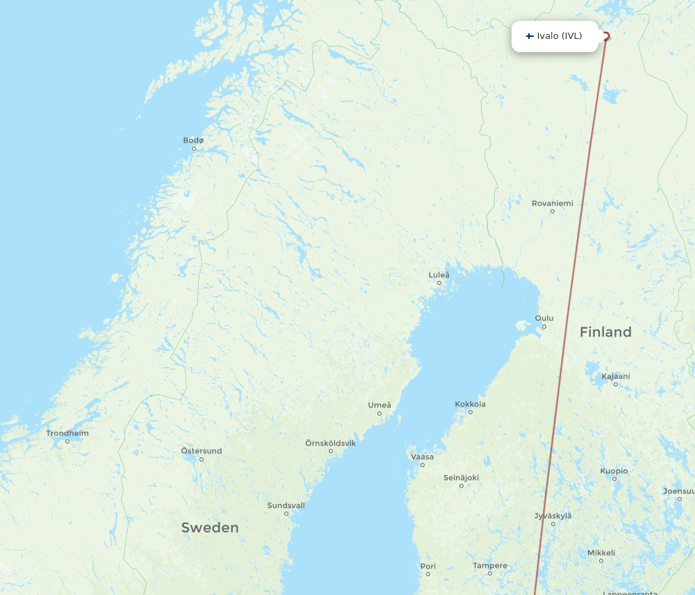 OSL-IVL flight routes