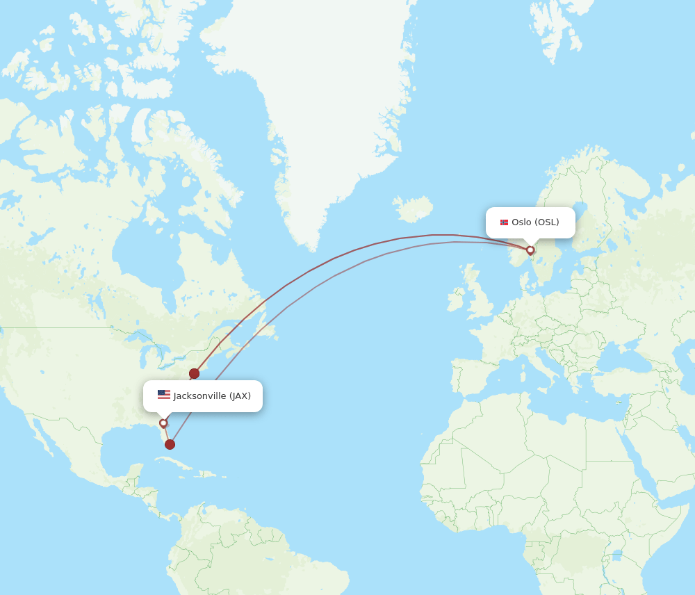 OSL-JAX flight routes