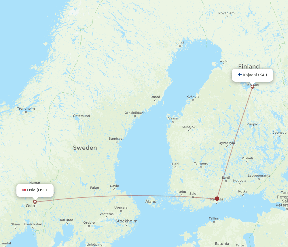 OSL-KAJ flight routes