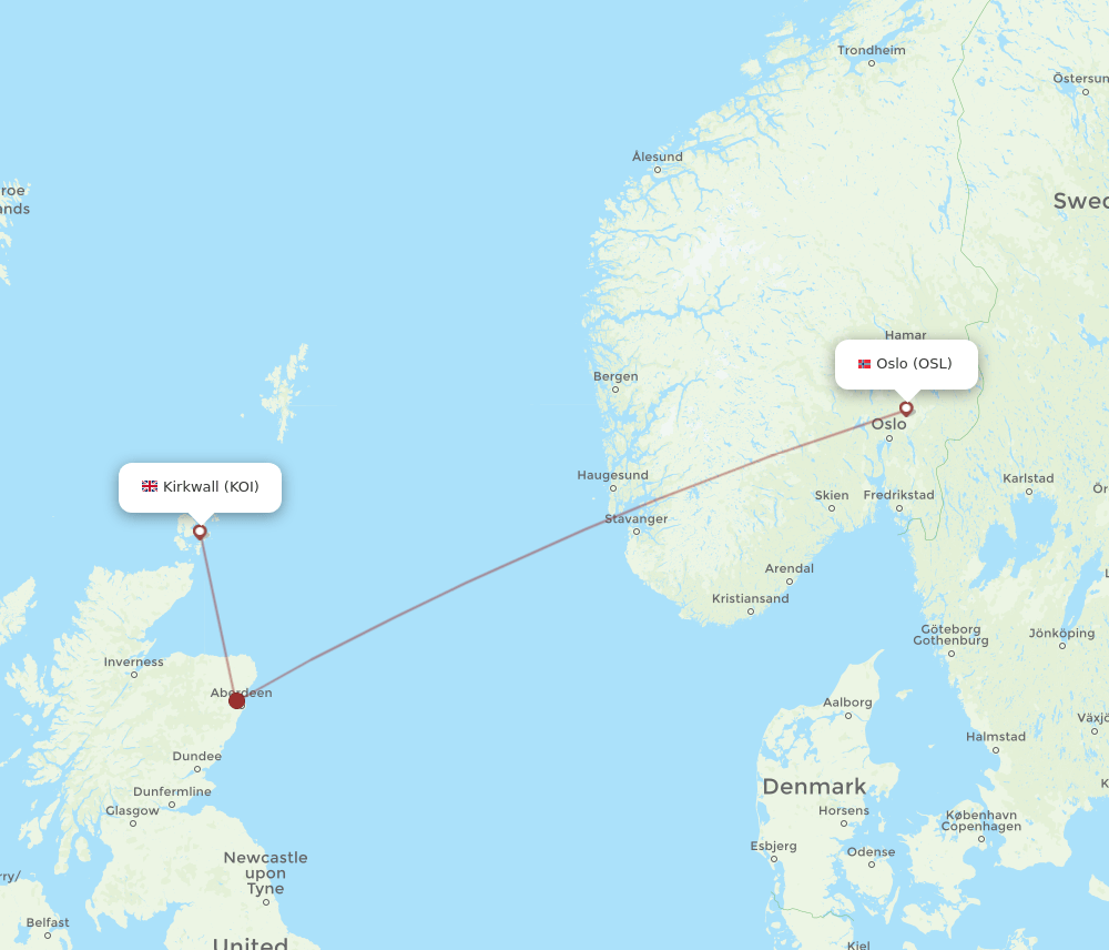 OSL-KOI flight routes