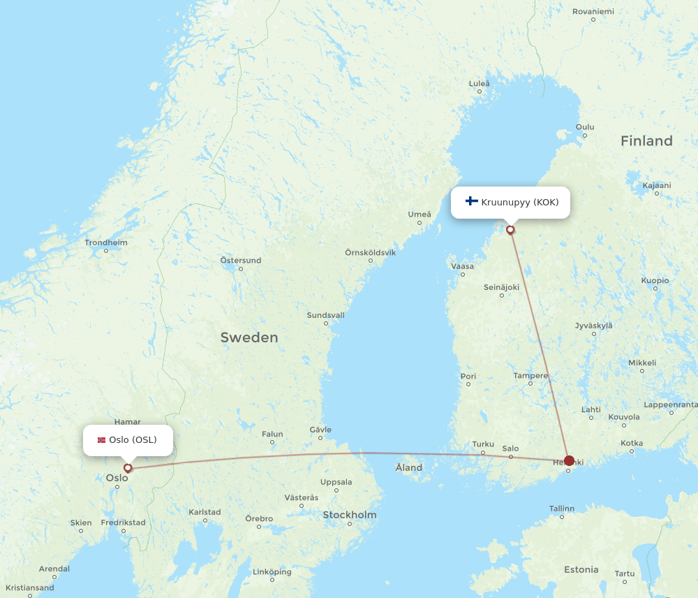 OSL-KOK flight routes