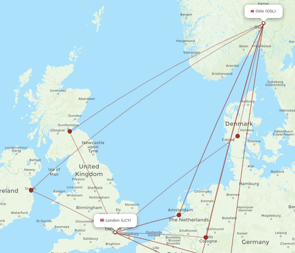 OSL-LCY flight routes