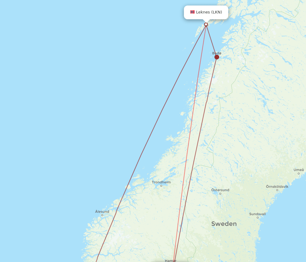 OSL-LKN flight routes