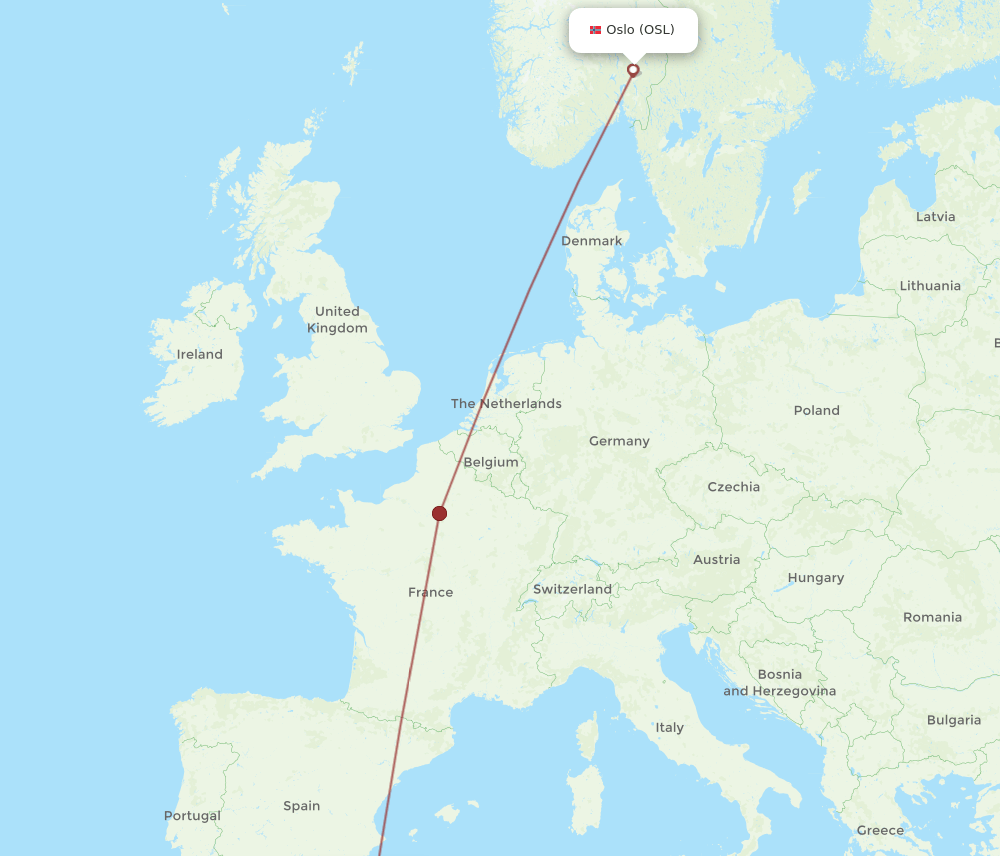 OSL-ORN flight routes