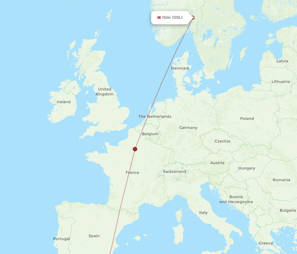 OSL-OUD flight routes