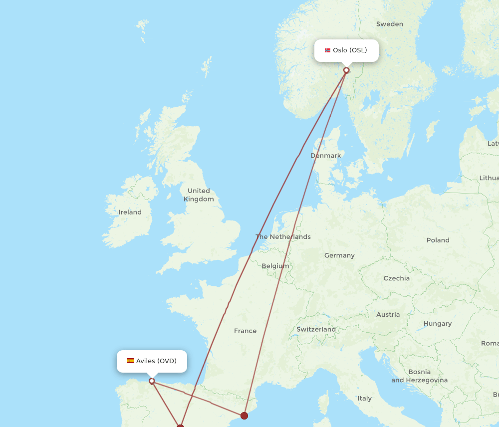 OSL-OVD flight routes