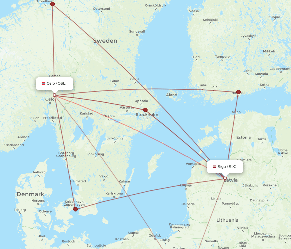 OSL-RIX flight routes