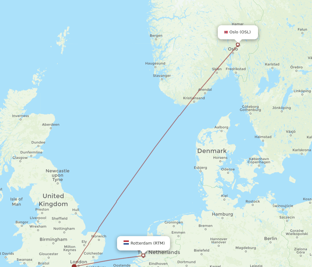 OSL-RTM flight routes