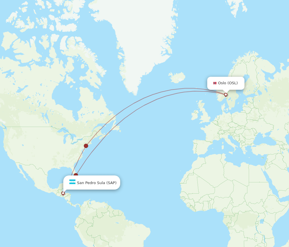 OSL-SAP flight routes