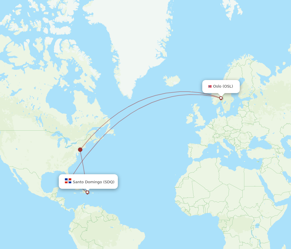 OSL to SDQ flights and routes map