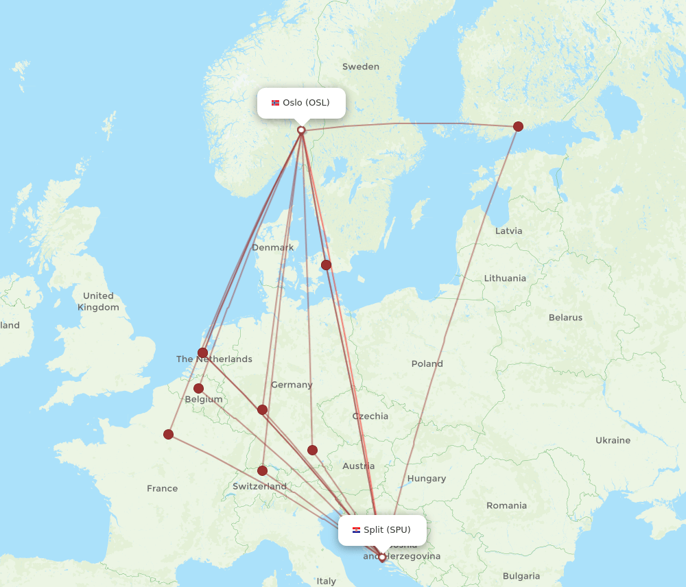 OSL-SPU flight routes