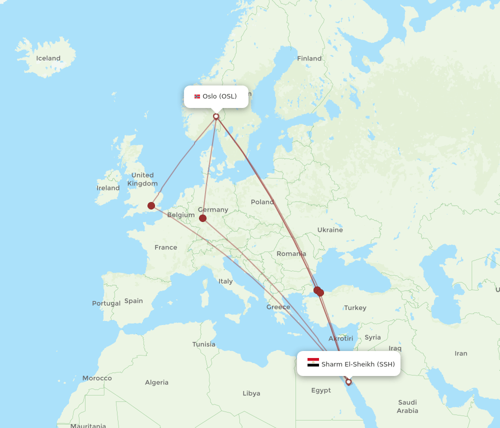 OSL-SSH flight routes