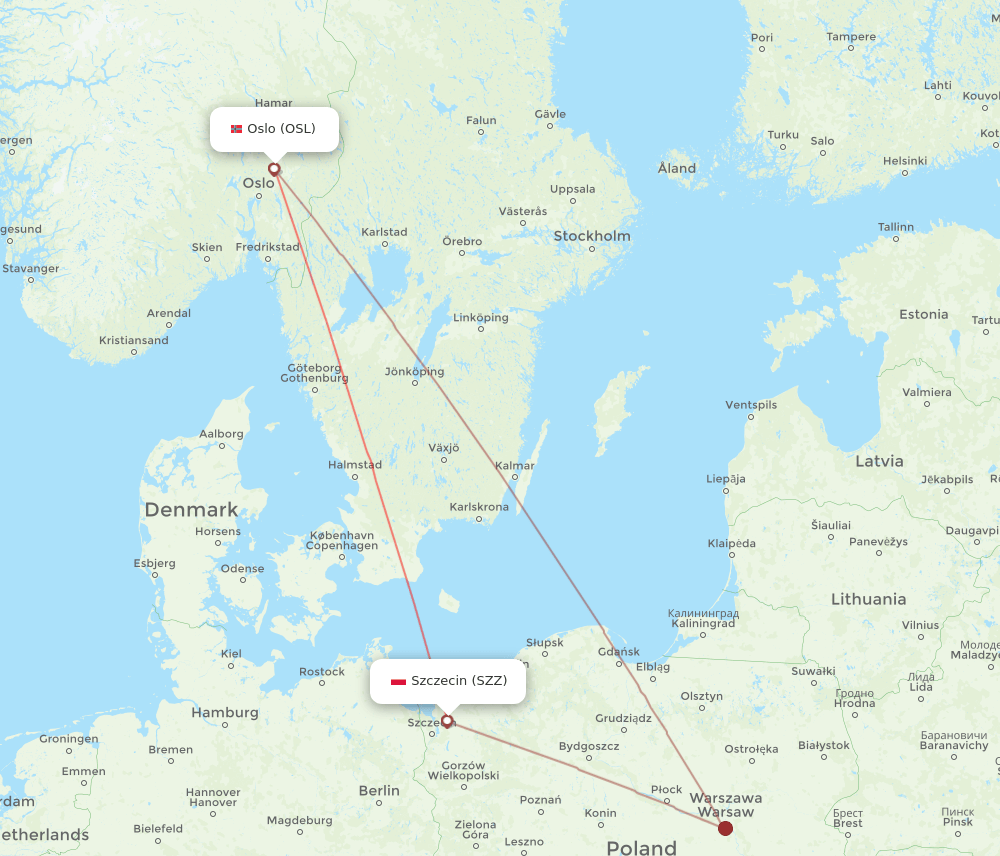 OSL-SZZ flight routes