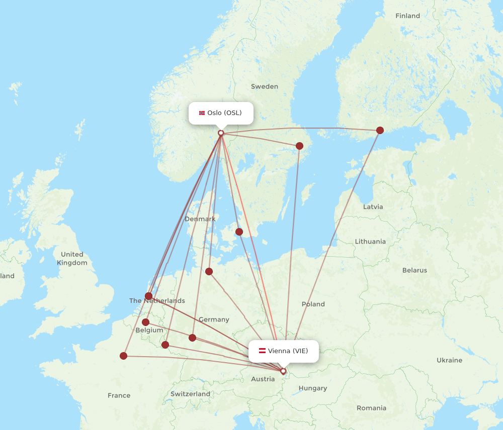 OSL-VIE flight routes
