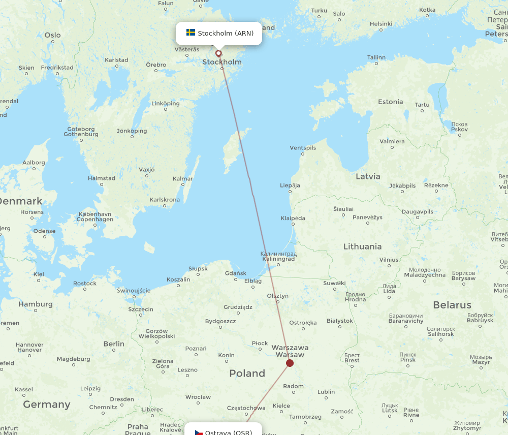OSR-ARN flight routes