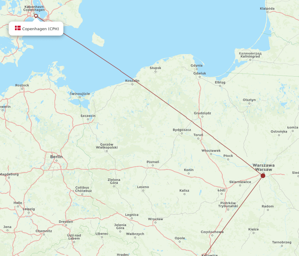 OSR-CPH flight routes