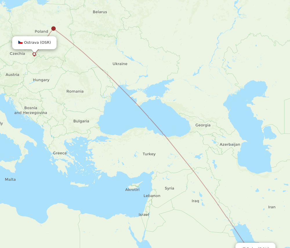 OSR-DOH flight routes