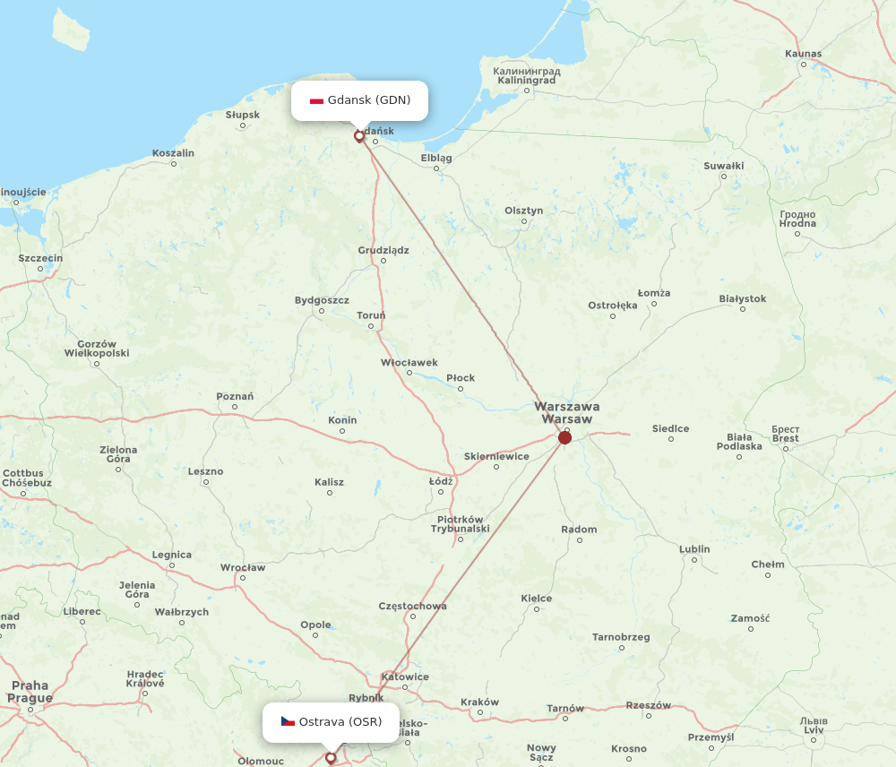 OSR-GDN flight routes