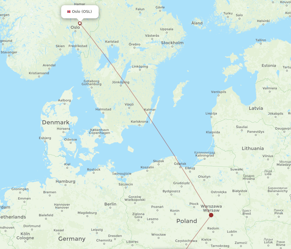 OSR-OSL flight routes