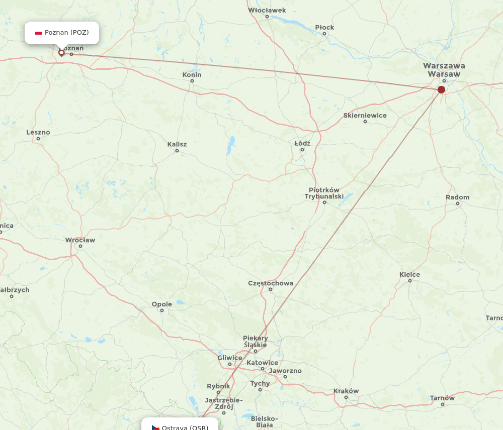 OSR-POZ flight routes