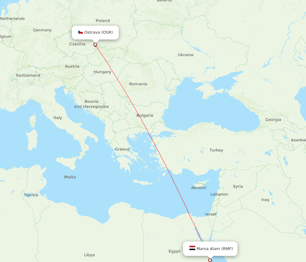 OSR to RMF flights and routes map