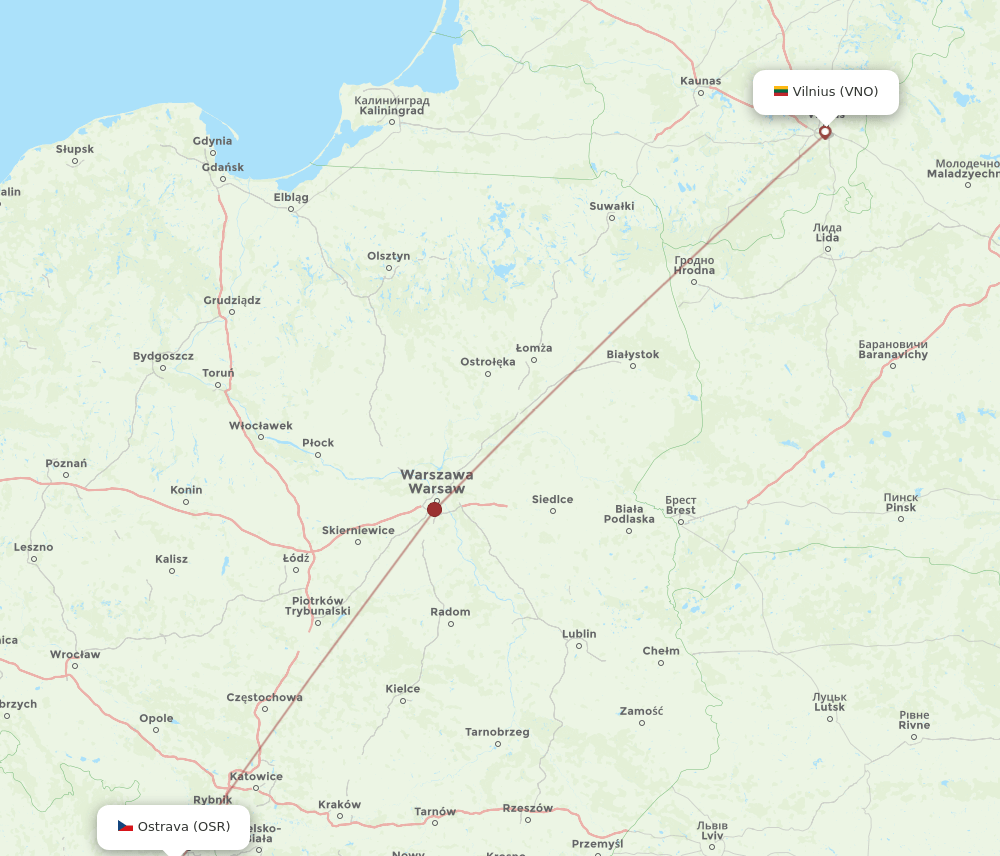 OSR-VNO flight routes