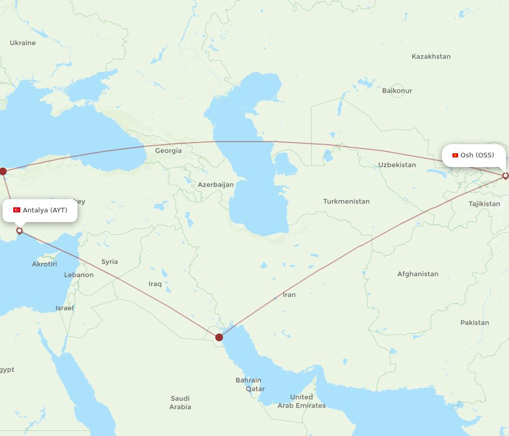 OSS-AYT flight routes