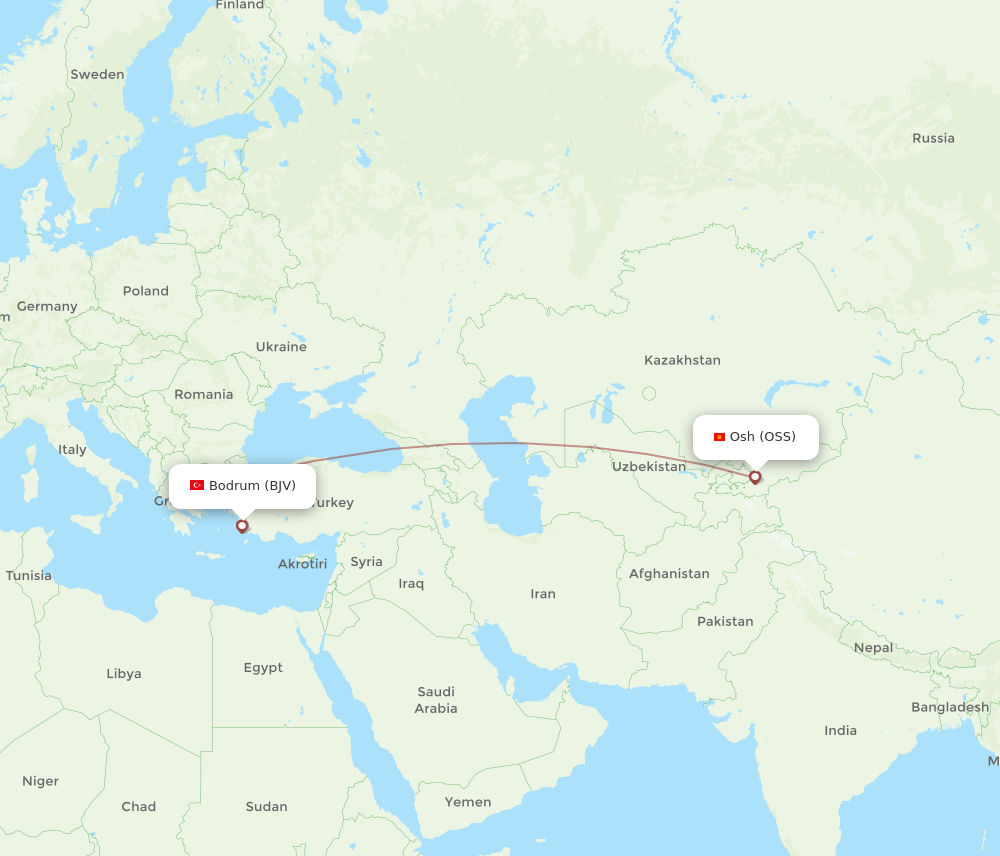 OSS-BJV flight routes