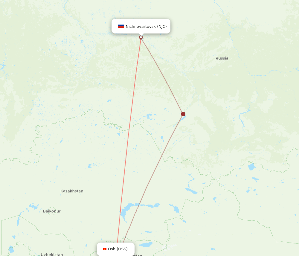 OSS-NJC flight routes