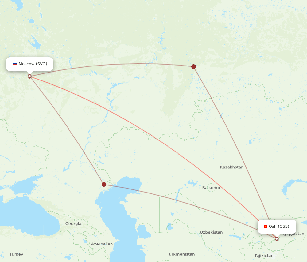 OSS-SVO flight routes