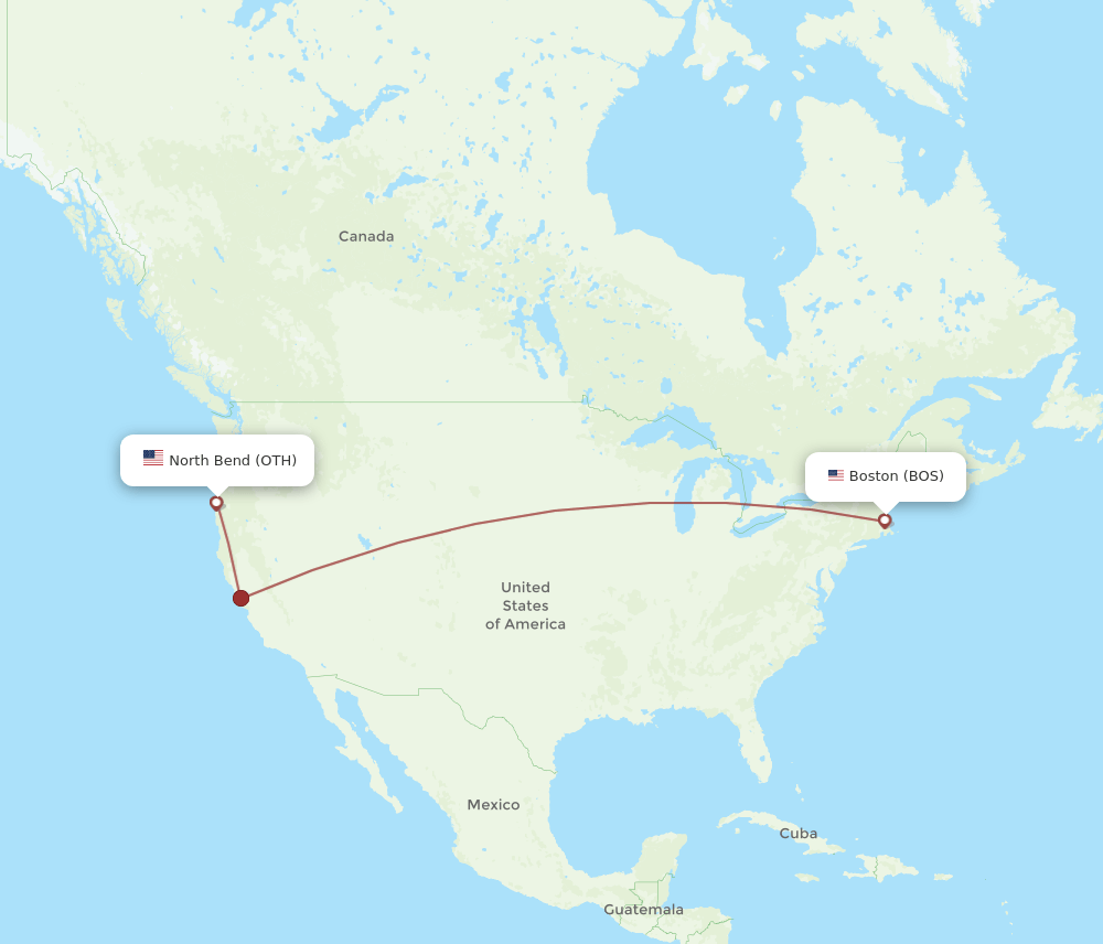 OTH-BOS flight routes