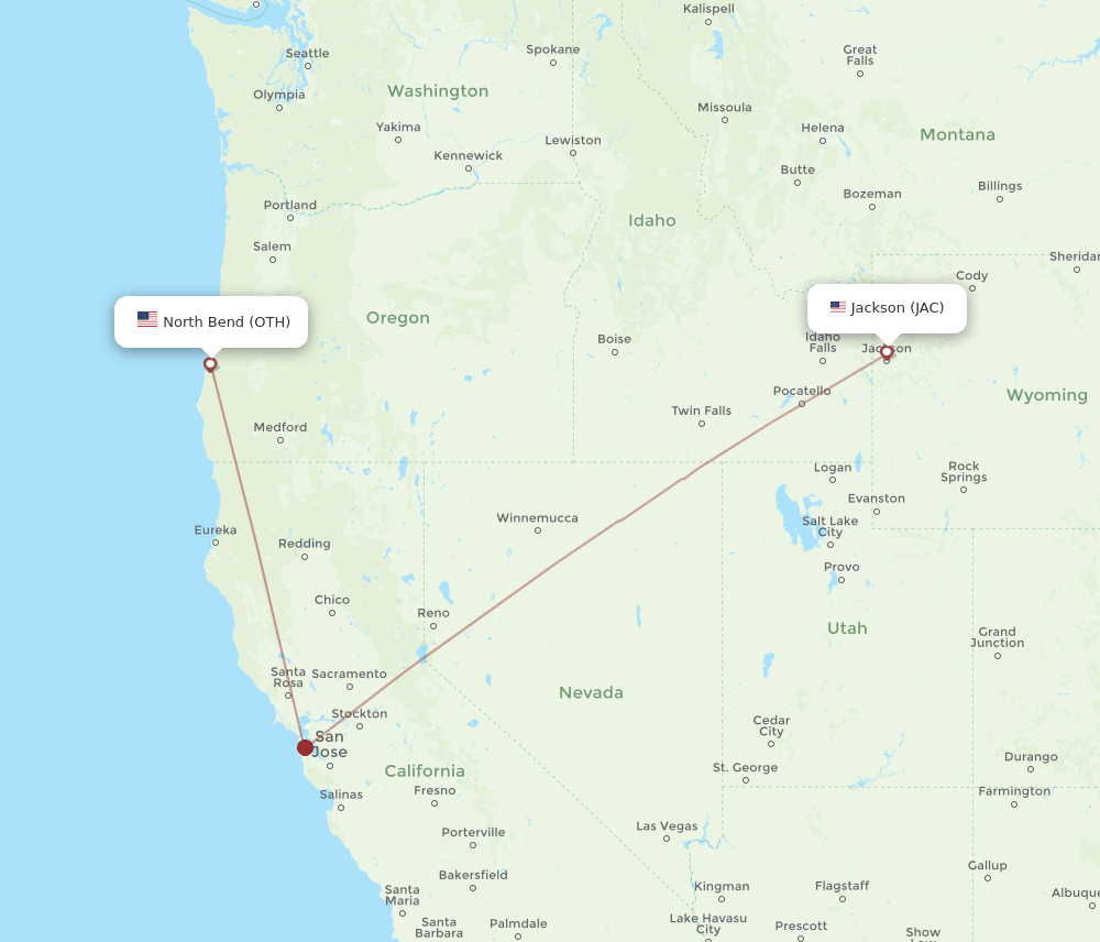 OTH-JAC flight routes