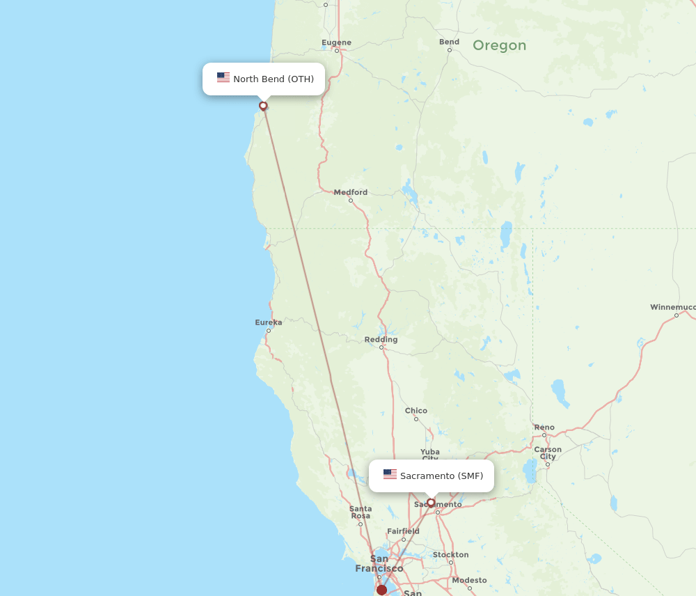 OTH-SMF flight routes