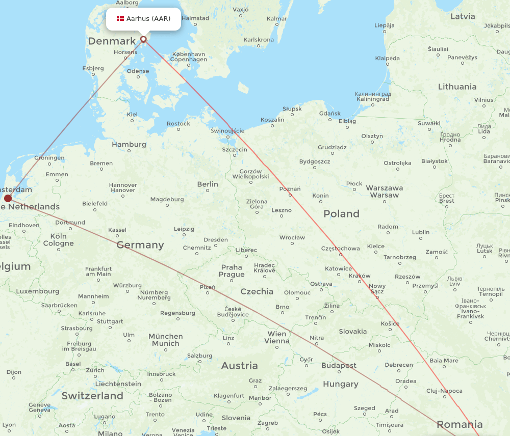 OTP to AAR flights and routes map