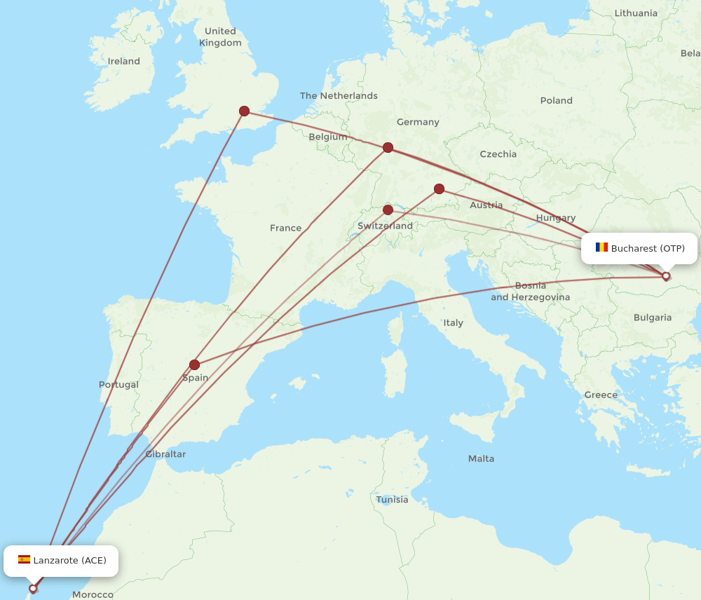 OTP-ACE flight routes
