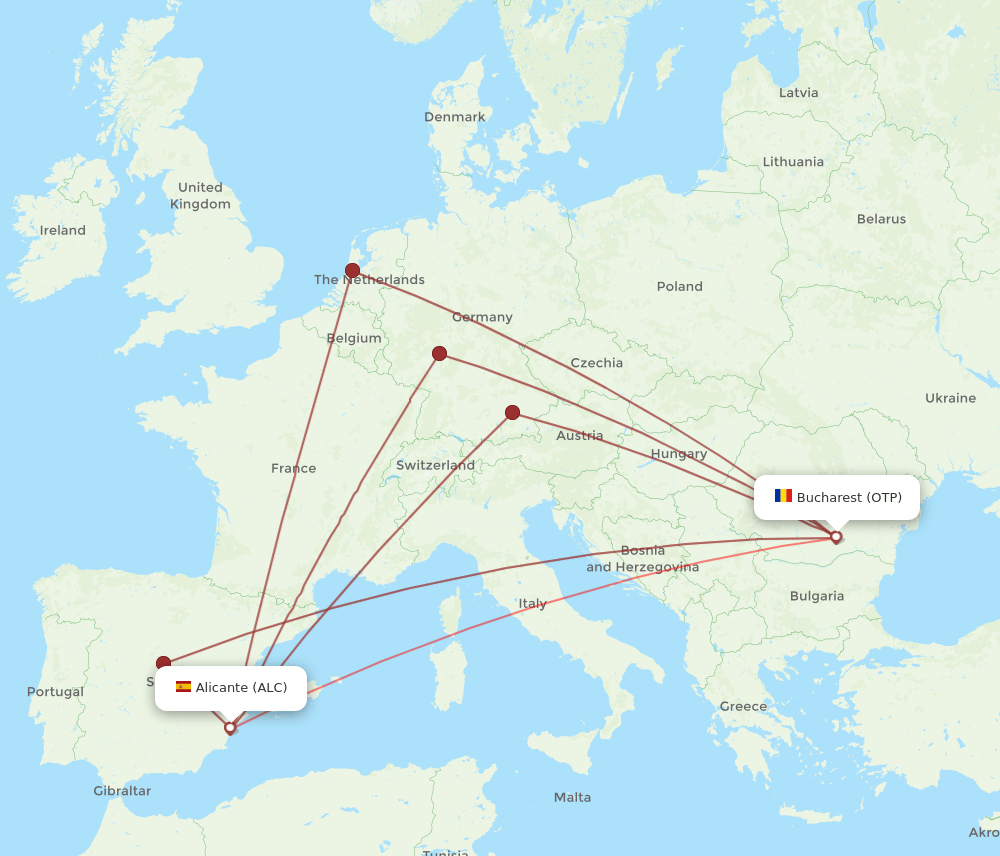 OTP-ALC flight routes