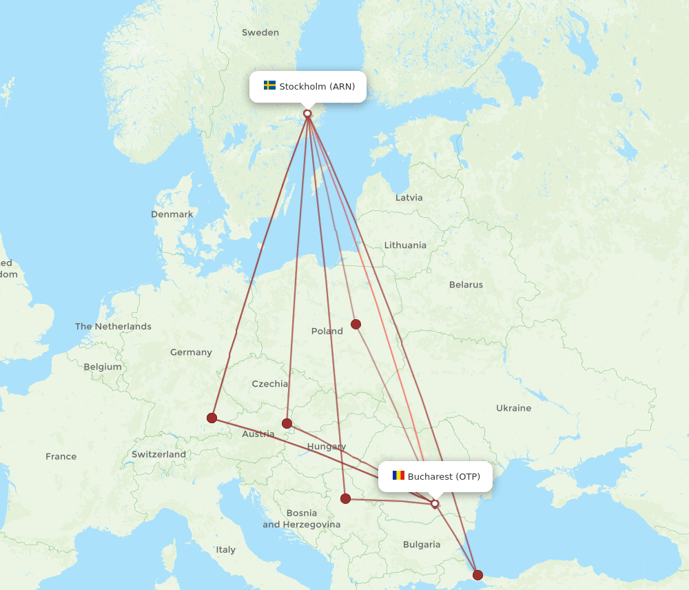 OTP to ARN flights and routes map