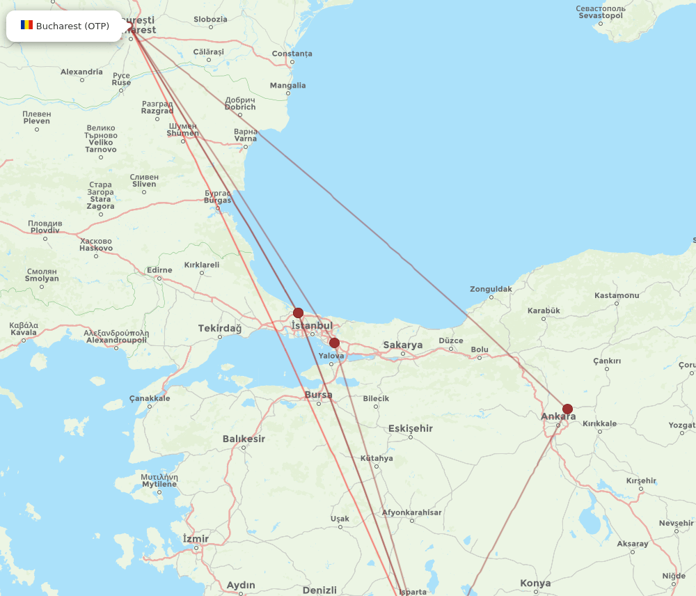OTP-AYT flight routes