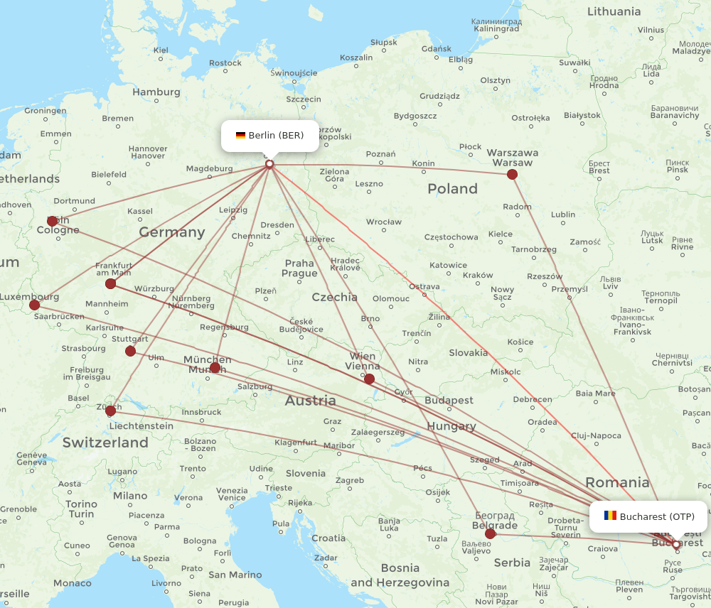 OTP-BER flight routes